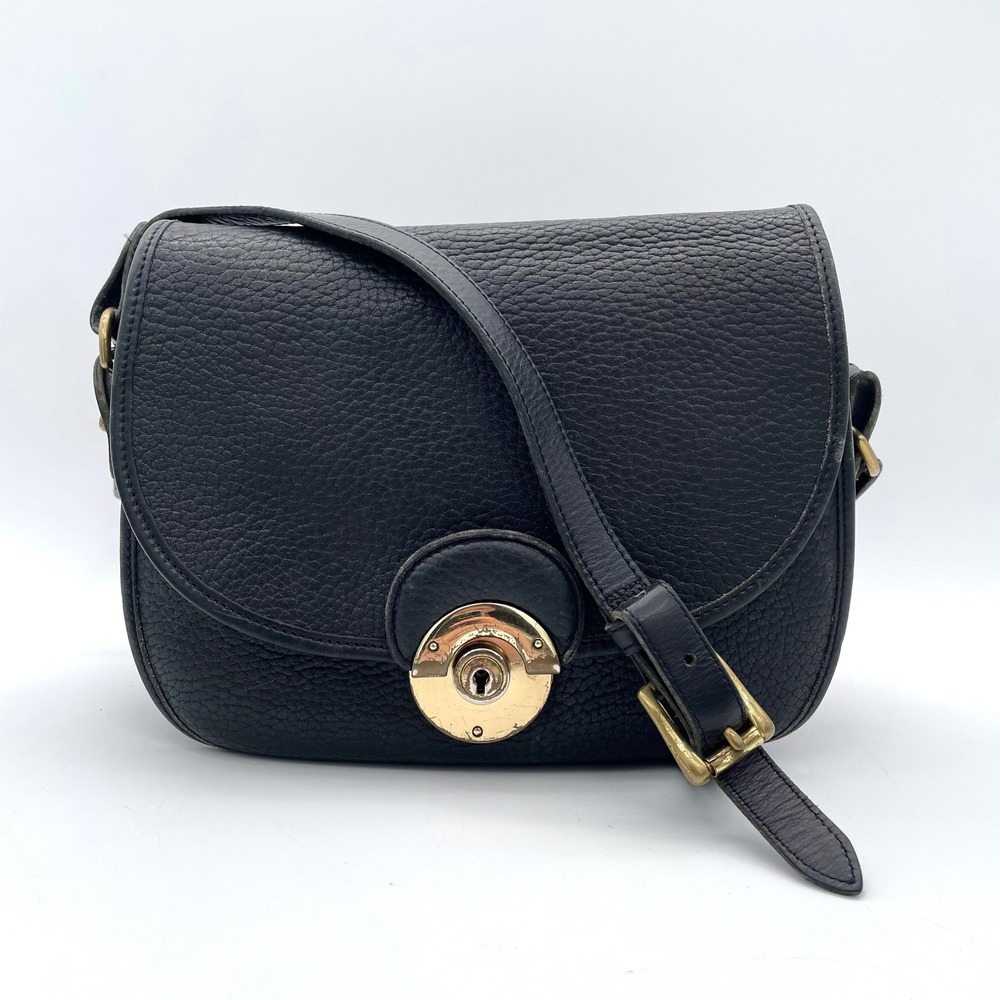 Dooney & Bourke Crossbody Bag Leather Women Black Good Vintage Saddle Bag